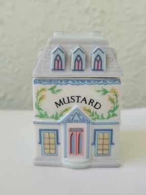 Lenox Spice Village - Mustard Spice Jar with Lid - Fine Porcelain 1989